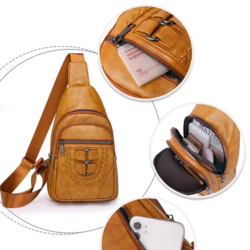 Side view of vegan leather chest sling – G8G