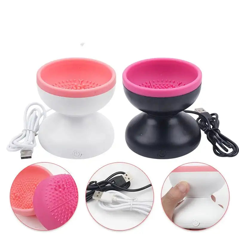 GlowWash Pro in use – fast drying cosmetic tool