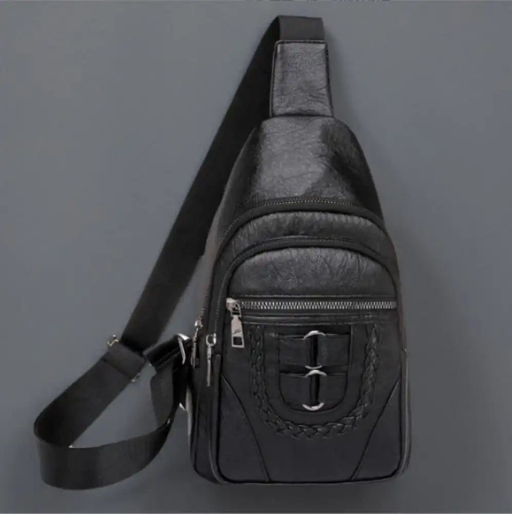 Side view of vegan leather crossbody sling bag – G8G